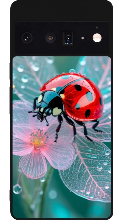 Google Pixel 6 Pro Case Hülle - Silikon schwarz Ladybird in bloom Spring 2026