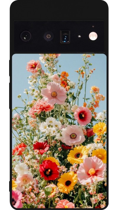 Google Pixel 6 Pro Case Hülle - Silikon schwarz Spring flowers Spring 2026