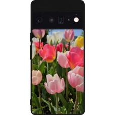 Google Pixel 6 Pro Case Hülle - Silikon schwarz Tulips Spring 2026