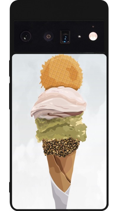 Coque Google Pixel 6 Pro - Silicone rigide noir Summer 2025 Cornet