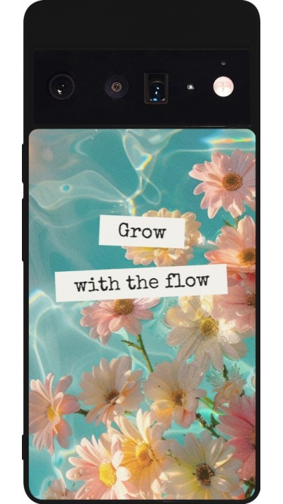 Coque Google Pixel 6 Pro - Silicone rigide noir Summer 2025 Grow with the flow
