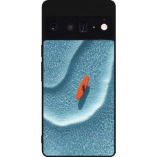 Coque Google Pixel 6 Pro - Silicone rigide noir Orange surf Summer 2026
