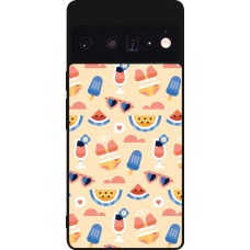 Coque Google Pixel 6 Pro - Silicone rigide noir Pattern Summer 2026