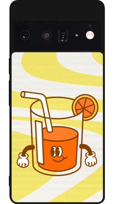 Coque Google Pixel 6 Pro - Silicone rigide noir Summer drink 2026