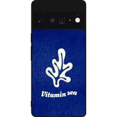 Coque Google Pixel 6 Pro - Silicone rigide noir Vitamin sea Summer 2026