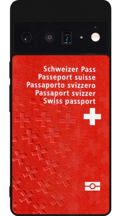 Coque Google Pixel 6 Pro - Silicone rigide noir Swiss Passport