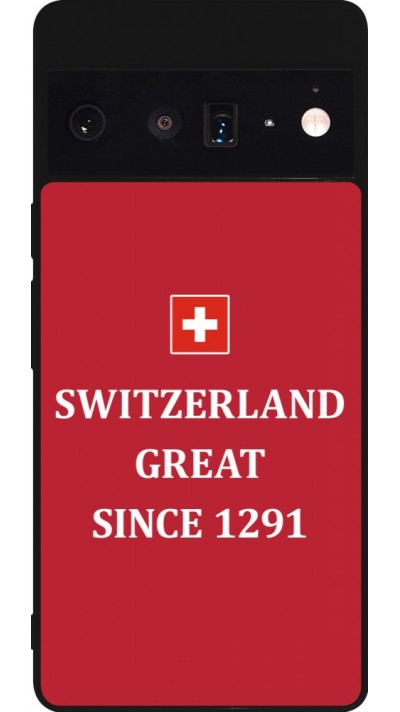 Coque Google Pixel 6 Pro - Silicone rigide noir Switzerland Great Since 1291