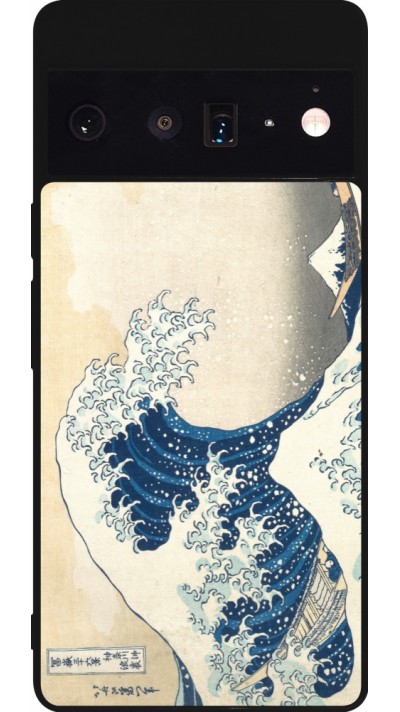 Coque Google Pixel 6 Pro - Silicone rigide noir Tableau art - La Grande Vague de Kanagawa - Hokusai