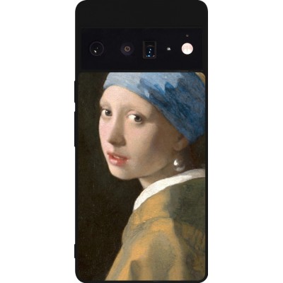 Google Pixel 6 Pro Case Hülle - Silikon schwarz Kunstbild - Das Mädchen mit dem Perlenohrring - Jan Vermeer