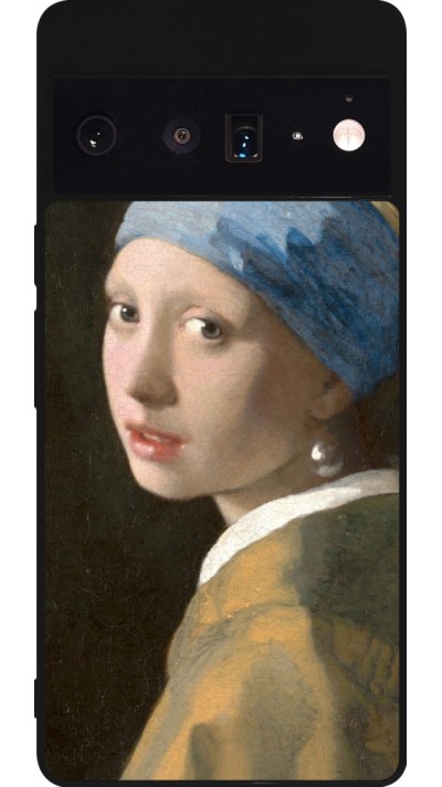Coque Google Pixel 6 Pro - Silicone rigide noir Tableau art - La Jeune fille à la perle - Johannes Vermeer