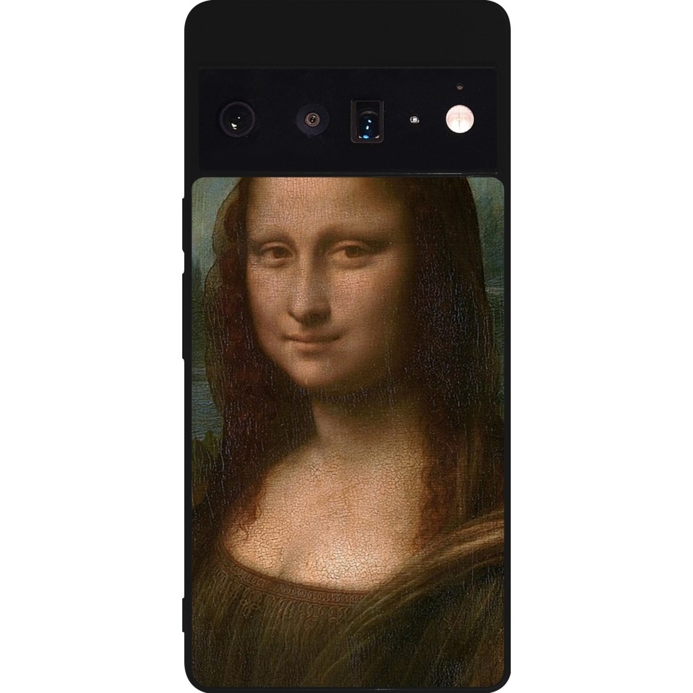 Coque Google Pixel 6 Pro - Silicone rigide noir Tableau art - La Joconde - Léonard de Vinci
