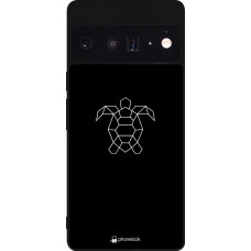 Google Pixel 6 Pro Case Hülle - Silikon schwarz Turtles lines on black