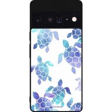 Google Pixel 6 Pro Case Hülle - Silikon schwarz Turtles pattern watercolor