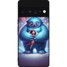 Google Pixel 6 Pro Case Hülle - Silikon schwarz Valentin 2024 Flauschige Liebe