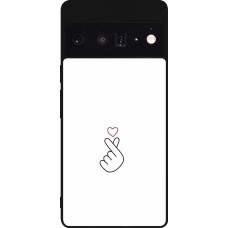 Coque Google Pixel 6 Pro - Silicone rigide noir Valentine 2024 heart by Millennials