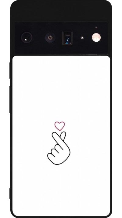 Coque Google Pixel 6 Pro - Silicone rigide noir Valentine 2024 heart by Millennials