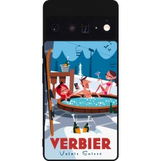 Google Pixel 6 Pro Case Hülle - Silikon schwarz Verbier Mountain Jacuzzi
