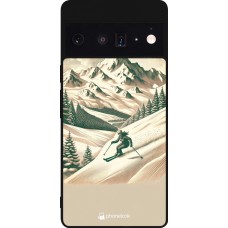 Google Pixel 6 Pro Case Hülle - Silikon schwarz Vintage Skiberg