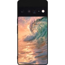 Google Pixel 6 Pro Case Hülle - Silikon schwarz Wave Sunset