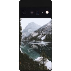 Google Pixel 6 Pro Case Hülle - Silikon schwarz Winter 22 snowy mountain and lake