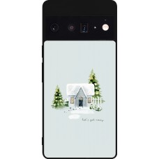 Coque Google Pixel 6 Pro - Silicone rigide noir Winter 25 Cosy House