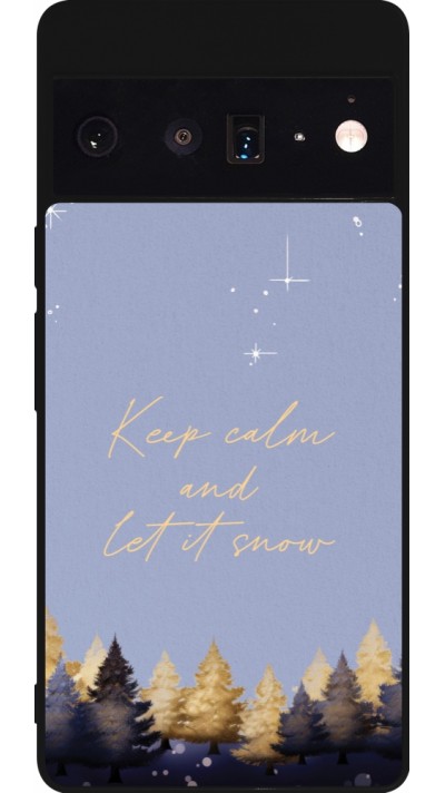 Coque Google Pixel 6 Pro - Silicone rigide noir Winter 25 Winter illustration of trees