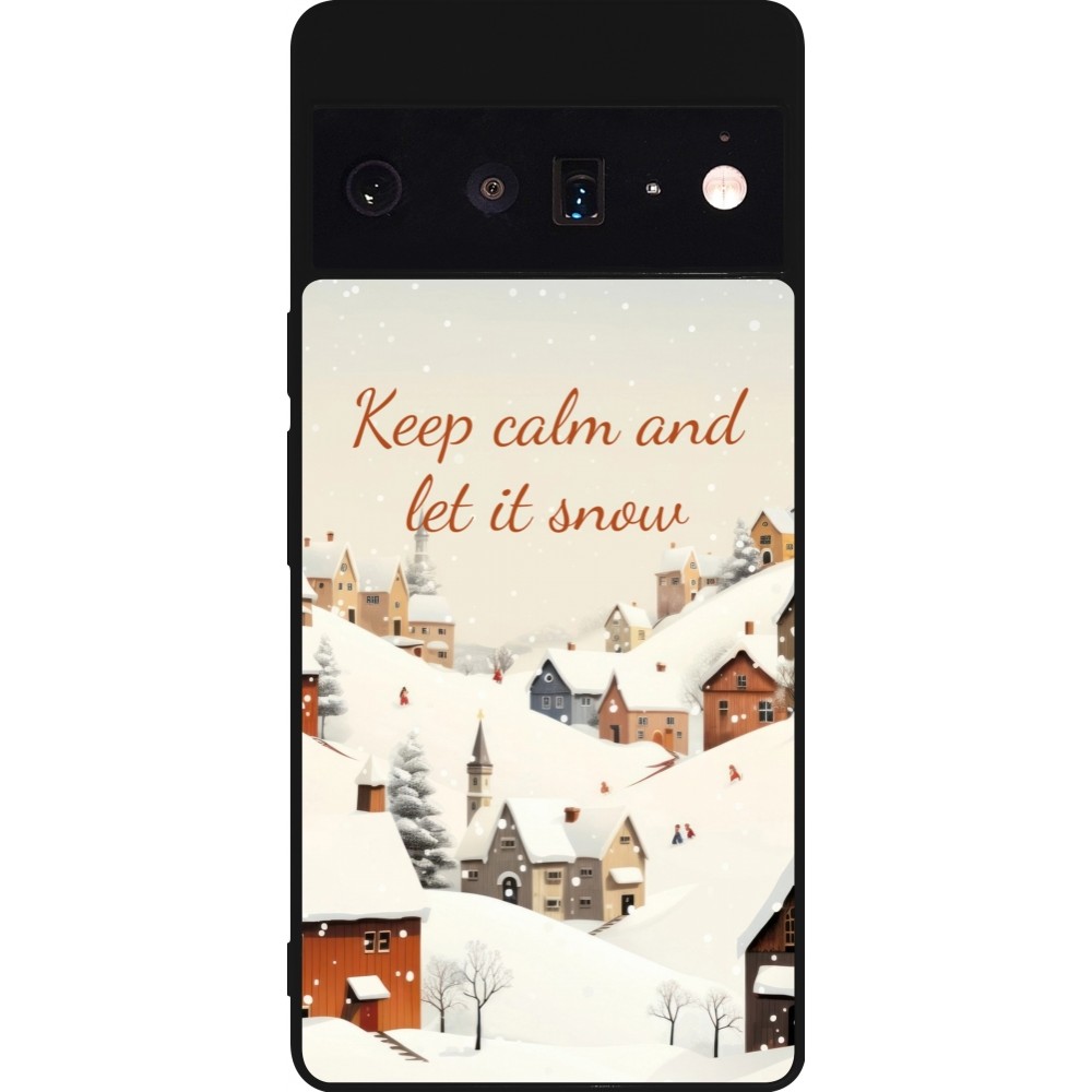 Coque Google Pixel 6 Pro - Silicone rigide noir Winter 25 Winter Keep calm and let it snow