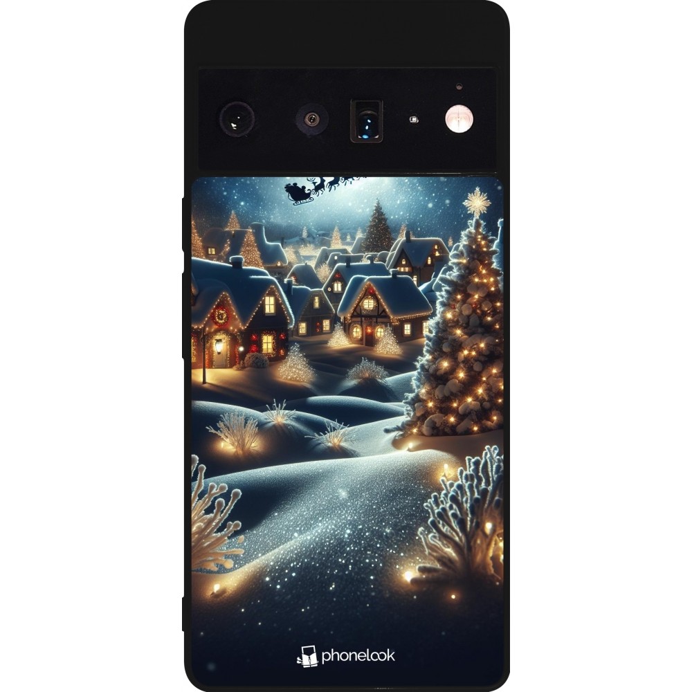 Coque Google Pixel 6 Pro - Silicone rigide noir Noël 2023 Christmas is Coming