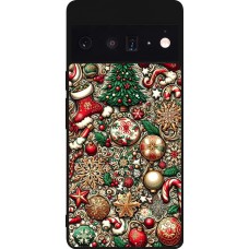 Google Pixel 6 Pro Case Hülle - Silikon schwarz Weihnachten 2023 Mikromuster