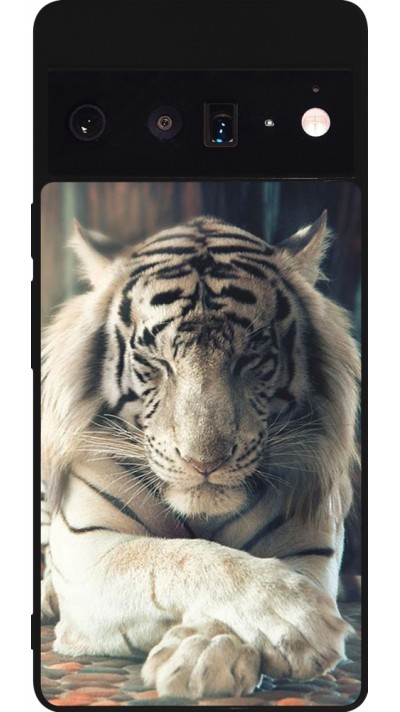Coque Google Pixel 6 Pro - Silicone rigide noir Zen Tiger