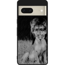 Google Pixel 7 Case Hülle - Silikon schwarz Angry lions