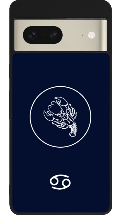 Coque Google Pixel 7 - Silicone rigide noir Astrologie Cancer