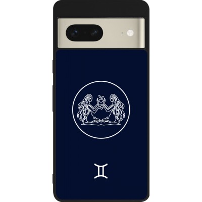 Google Pixel 7 Case Hülle - Silikon schwarz Astrologie Zwillinge