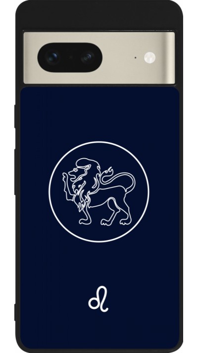 Coque Google Pixel 7 - Silicone rigide noir Astrologie Lion