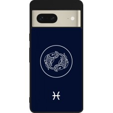 Coque Google Pixel 7 - Silicone rigide noir Astrologie Poissons