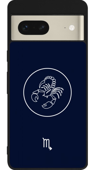 Coque Google Pixel 7 - Silicone rigide noir Astrologie Scorpion
