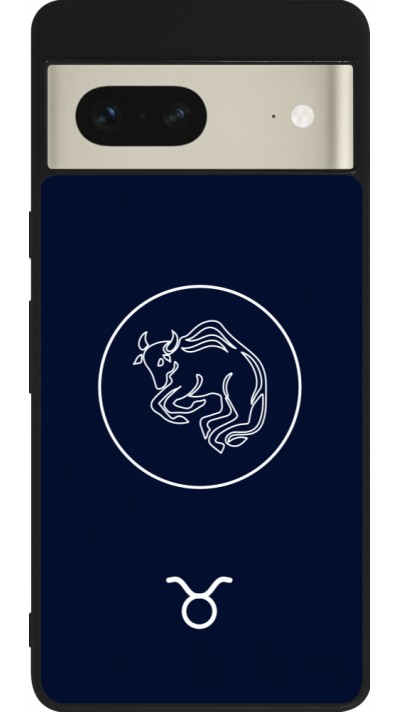 Coque Google Pixel 7 - Silicone rigide noir Astrologie Taureau