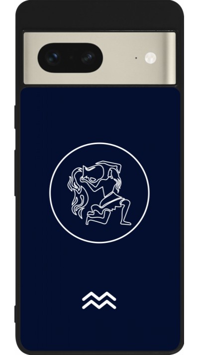 Coque Google Pixel 7 - Silicone rigide noir Astrologie Verseau