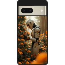Coque Google Pixel 7 - Silicone rigide noir Astronaut flowers 2025