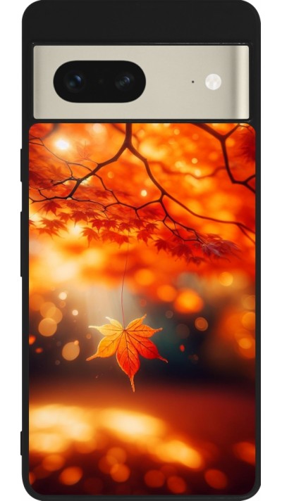 Google Pixel 7 Case Hülle - Silikon schwarz Herbst Magisch Orange