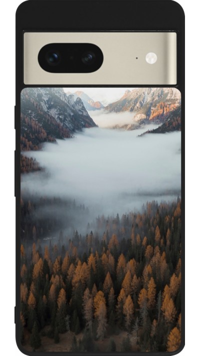 Coque Google Pixel 7 - Silicone rigide noir Autumn 22 forest lanscape