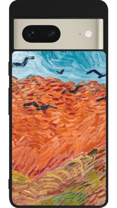 Coque Google Pixel 7 - Silicone rigide noir Autumn 22 Van Gogh style