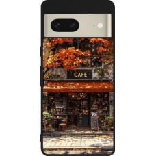 Coque Google Pixel 7 - Silicone rigide noir Autumn 25 Coffee shop