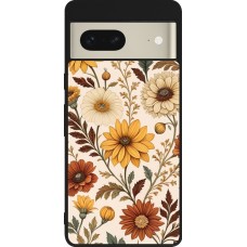 Coque Google Pixel 7 - Silicone rigide noir Autumn 25 Flower pattern