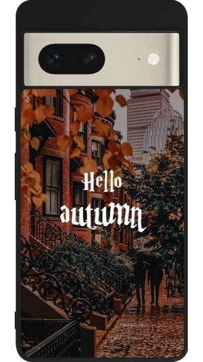Coque Google Pixel 7 - Silicone rigide noir Autumn 25 Hello autumn
