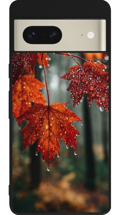Coque Google Pixel 7 - Silicone rigide noir Autumn 25 Rain