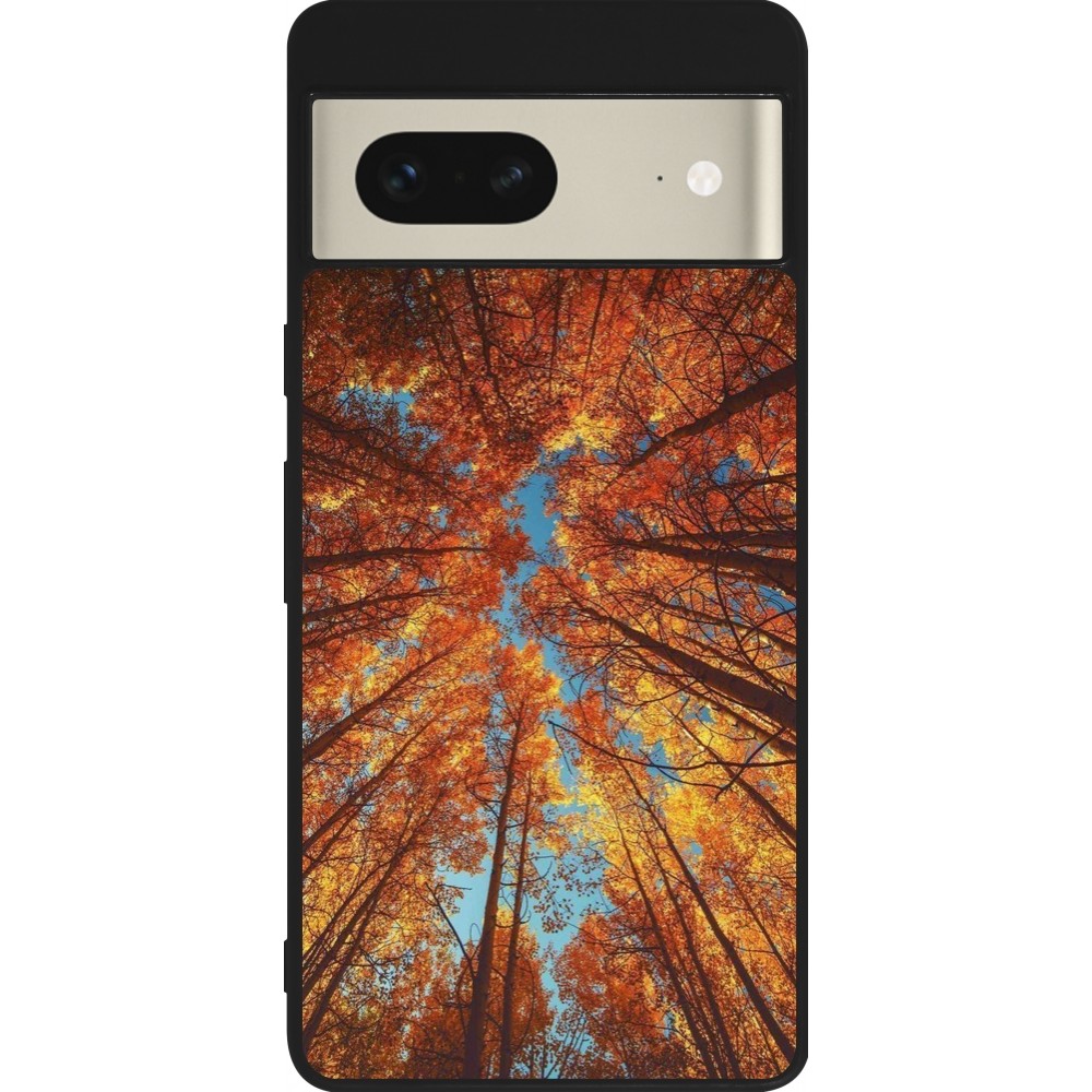 Coque Google Pixel 7 - Silicone rigide noir Autumn 25 Trees