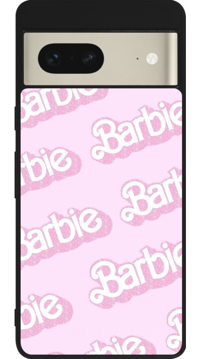 Coque Google Pixel 7 - Silicone rigide noir Barbie light pink pattern