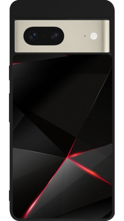 Coque Google Pixel 7 - Silicone rigide noir Black Red Lines