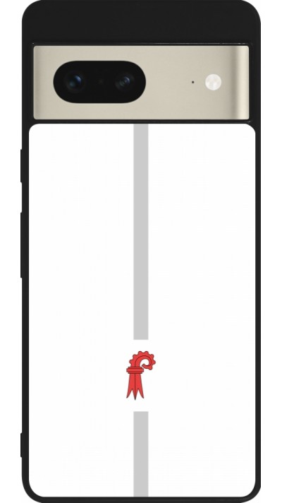 Coque Google Pixel 7 - Silicone rigide noir Canton BL blanc